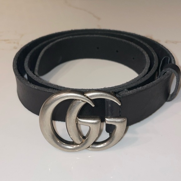 Gucci Marmont Double GG Raw Edge 414516 Belt 100/40 - Picture 1 of 7